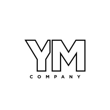 Moda harfi Y ve M, YM logo tasarım şablonu. Şirket kimliği için asgari monogram tabanlı logotype.