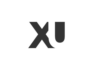 XU yaratıcı geometrik başlangıç tabanlı modern ve minimal logo. X harfi modayı takip eden yazı tipleri.