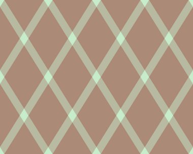Kahverengi ve soluk yeşil renkli zarif elmas desenli ekose. Arkaplan, tekstil ya da ambalaj tasarımı için mükemmel.