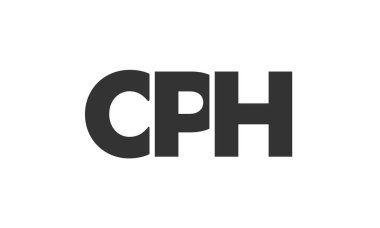 CPH logo tasarım şablonu güçlü ve modern kalın metin ile. Basit ve minimal tipografi içeren ilk tabanlı vektör logosu. Moda şirket kimliği.