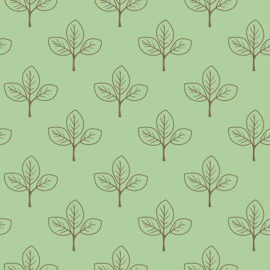 Yumuşak yeşil arka planda stilize edilmiş yaprakların zarif, pürüzsüz deseni. Tekstil baskıları, duvar kağıdı ya da ambalaj tasarımı için mükemmel. Doğa, büyüme ve sükuneti çağrıştırır..