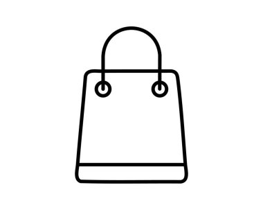 Clean line art illustration of a shopping bag, perfect for websites, apps, or marketing materials related to retail, online shopping, or ecommerce. clipart