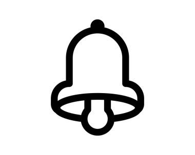 Siyah, cesur çan simgesi. Bildirimler, uyarılar, hatırlatıcılar, web sitesi arayüzü, uygulama tasarımı veya açık bir bildirim sembolüne ihtiyaç duyan herhangi bir proje için basit ve temiz tasarım mükemmeldir..