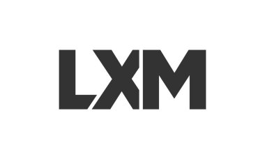 Güçlü ve modern kalın metinli LXM logo tasarım şablonu. Basit ve minimal tipografi içeren ilk tabanlı vektör logosu. Moda şirket kimliği.