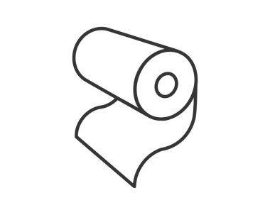 Tekstil rulo vektör simgesi. Kağıt tüp illüstrasyon tasarımı mutfak havlusu, halı, kaydırma ne adam ya da kumaş.