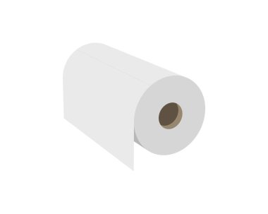 Tekstil rulo vektör simgesi. Kağıt tüp illüstrasyon tasarımı mutfak havlusu, halı, kaydırma ne adam ya da kumaş.