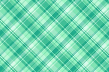 Cyan desenli tartan, bornoz ekoseli kumaş kontrolü. Noel desenli kumaş arkaplanı nane ve deniz mavisi renk paletinde dikişsiz.