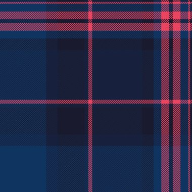 Yerli arkaplan tartan ekose, panel vektör desenli doku. Yeni yıl koyu ve mavi renk paletinde kumaş tekstil denetimi.