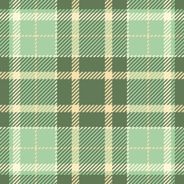 Güzel desenli, pürüzsüz, sevimli ekose tartan vektörü. Tekstil arkaplan kumaşını açık ve yeşil renk paletinde karıştır.