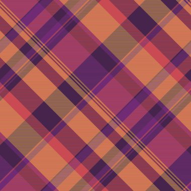 Sıcak sonbahar renklerinde canlı çapraz ekoseli desen. Sonbahar modası, tekstil tasarımları ya da şık bir arka plan için mükemmel. Kesişen çizgiler dinamik ve görsel olarak çekici bir doku oluşturuyor..