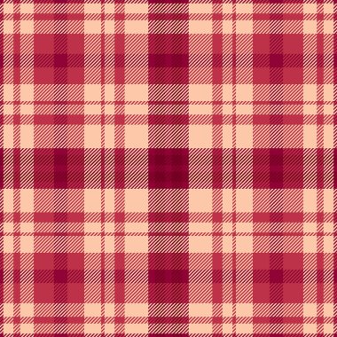 Renkli kumaş dokusu, kusursuz desenli tartan. Kırmızı ve turuncu renk paletinde birçok arka plan vektör ekoseli kontrolü.