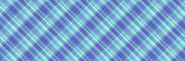 Retro vektör ekose kontrolü, romantik desenli kumaş dokusu. Cyan ve mavi renk paletinde çok renkli tartan arkaplan dikişsiz tekstil.