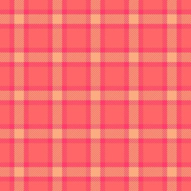 Avcı desenli tartan, kurdele desenli tekstil vektörü. Büyük ekoseli arka plan kumaşı kırmızı ve turuncu renk paleti ile.