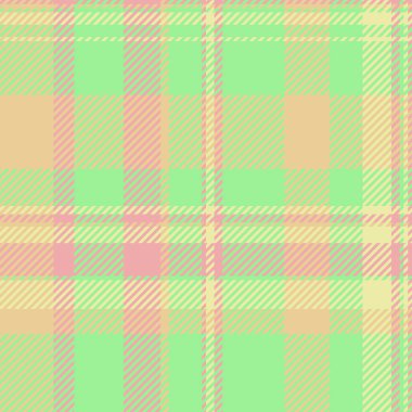 Moda kontrolü geçmişi, performans kumaş ekoseli kumaş. Manzara dokusu yeşil ve kehribar renk paleti ile renksiz vektör tartan.