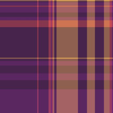 Zarif mor, leylak rengi ve turuncu ekose desenli. Tekstil tasarımı, moda, web sitesi geçmişi veya sonbahar temalı projeler için mükemmel.