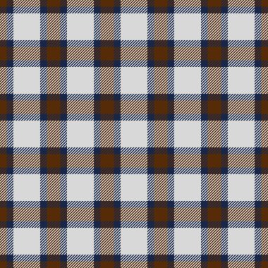 Açık gri arka planda kahverengi, bej ve lacivert desenli zarif ekose desenler. Tekstil tasarımı, web sitesi geçmişi ya da mevsimlik markalaşma için mükemmel.