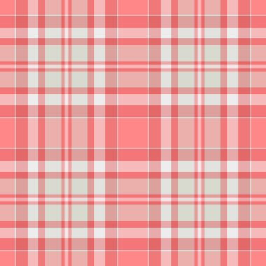 Damgasız ekoseli, noel süsü desenli kumaş kontrolü. Damask kumaş arkaplan tekstil vektörü ışık ve kırmızı renk paleti.