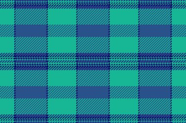 Doku dokusu pürüzsüz, perde vektör tartan deseni. Üstü örtülmüş kumaş ekoseli kumaş mavi ve gök mavisi renk paletini kontrol et.