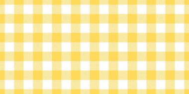 Güneşli sarı ve beyaz gingham desenli. Arkaplan, web sitesi tasarımı, kumaş baskıları ya da projelerinize neşeli, geçmişe dönük bir dokunuş eklemek için mükemmel.