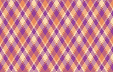 Sessiz turuncu, mor ve bej tonlarda zarif çapraz ekoseli desen. Tekstil tasarımı, web sitesi geçmişi ya da moda çizimleri için mükemmel..