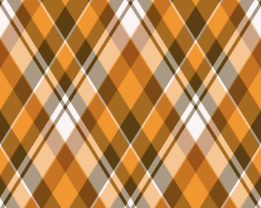Sıcak portakallar ve kahverengiler içinde canlı bir sonbahar ekose deseni. Hatalı temalı tasarımlar, tekstil baskıları veya web sitesi geçmişi için mükemmel.