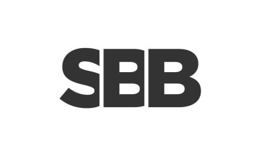 SBB logo tasarım şablonu güçlü ve modern kalın metin ile. Basit ve minimal tipografi içeren ilk tabanlı vektör logosu. Moda şirket kimliği.