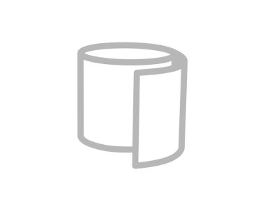 Kısmen açılmış bir kağıt rulosunun basit gri çizgisi çizimi. Başlangıç, yeni fikirler, süreçler veya süreklilik kavramları için mükemmel.