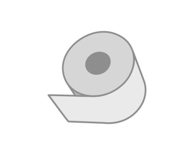 Tuvalet kağıdı rulosu veya tüp ikonu tasarımı, wc için şablon. Banyo temizliği ikonları, mutfak havlusu. Boş yumuşak kaydırma ürünleri.