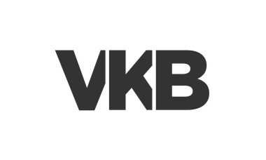 Güçlü ve modern kalın metin ile VKB logo tasarım şablonu. Basit ve minimal tipografi içeren ilk tabanlı vektör logosu. Moda şirket kimliği.
