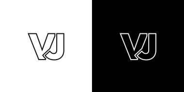 Son moda V ve J harfi, VJ logo tasarım şablonu. Şirket kimliği için asgari monogram tabanlı logotype.