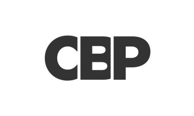 CBP logo tasarım şablonu güçlü ve modern kalın metin ile. Basit ve minimal tipografi içeren ilk tabanlı vektör logosu. Moda şirket kimliği.