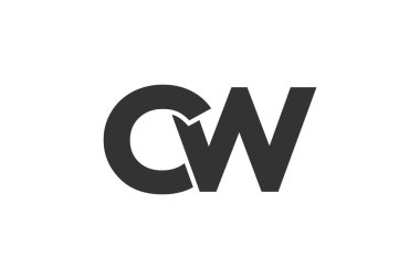 CW yaratıcı geometrik başlangıç tabanlı modern ve minimal logo. C harfi modaya uygun yazı tipleri.