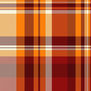 Sıcak portakallar ve koyu kırmızılar içinde canlı sonbahar ekoseli desen. Düşmüş tasarımlar, tekstil veya web sitesi geçmişi için mükemmel.