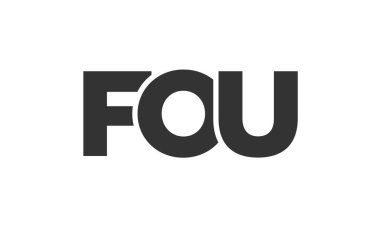 FOU logo tasarım şablonu güçlü ve modern kalın metinlerle. Basit ve minimal tipografi içeren ilk tabanlı vektör logosu. Moda şirket kimliği.
