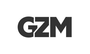 GZM logo tasarım şablonu güçlü ve modern kalın metinlerle. Basit ve minimal tipografi içeren ilk tabanlı vektör logosu. Moda şirket kimliği.