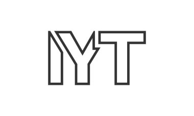 Güçlü ve modern kalın metinli IYT logo tasarım şablonu. Basit ve minimal tipografi içeren ilk tabanlı vektör logosu. Moda şirket kimliği.