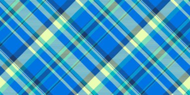Kusursuz arka plan ekoseli, örtülü kumaş desenli kontrol edildi. Cyan ve açık renk paletinde tartan desenli tekstil vektörü paketleniyor.