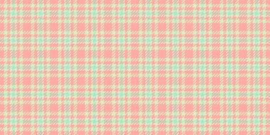 Renkli kontrol dokusu arka planı, renkli tekstil dikişsiz desen. Işık ve kırmızı renk paletinde ekose kumaş tartan vektörü.