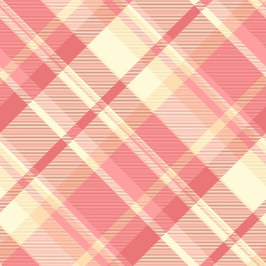 Sunum kontrolleri kusursuz tartan, karmaşık arka plan ekose desenli. Fiber vektör tekstil kumaşı kırmızı ve açık sarı renk paleti ile.