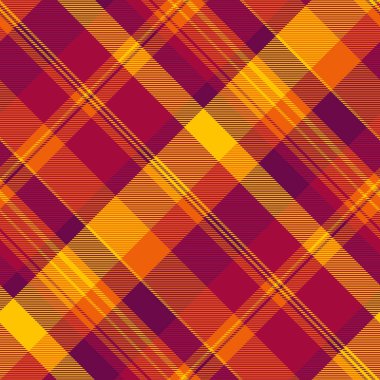 Sıcak sonbahar renklerinde canlı çapraz ekoseli desen. Düşmüş tasarımlar, tekstil ya da web sitesi geçmişi için mükemmel. Kalın renkler ve kesişen çizgiler dinamik ve enerjik bir görsel oluşturur..