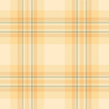 Kumaş dokusu örnekleri, zarif vektör kontrolü tekstil. Kehribar rengi ve açık renk paletinde ince, tartsız desenli ekose..