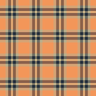 Canlı şeftali ve kahverengi ekose desenli. Tekstil tasarımı, web sitesi geçmişi veya sonbahar temalı projeler için mükemmel.