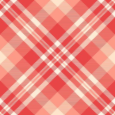 Canlı mercan ve krem rengi ekose desenli. Tekstil tasarımı, moda, web sitesi geçmişi ya da şık ve desenli bir görünüme ihtiyaç duyan her proje için mükemmel..