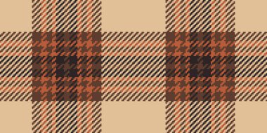 Ateş tartan desenli kumaş, doğuya özgü dikişsiz doku kontrolü. Olay vektörü tekstil arkaplan ekoseli turuncu ve koyu renk paleti.