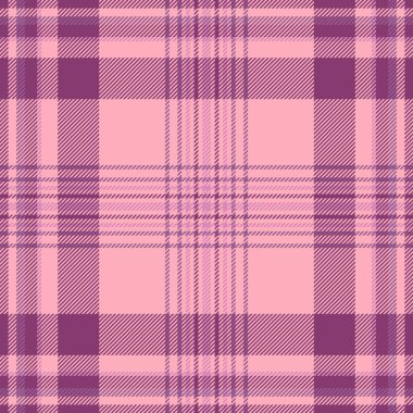 İnce kumaş dokusu, yarım ton tartan. Hediye kağıdı ekose arka plan vektörü pembe ve kırmızı renk paletinde pürüzsüz.