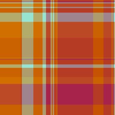 Mevsimlik vektör arkaplan tekstili, yeni yıl tartan kumaşı. Paisley desenli ekose desenli kırmızı ve turuncu renk paleti..