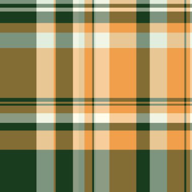 Şimdiki kumaş, dikişsiz, yumuşak ekose vektör tartan. Kehribar ve pastel renk paletinde gençlik şablonu arkaplan kontrolü.