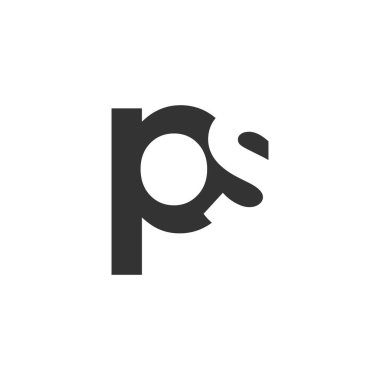 PS yaratıcı geometrik tabanlı modern ve minimal logo. p harfi modaya uygun yazı tipleri.