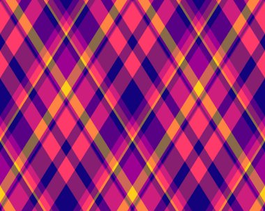 Argyle geometrik eşkenar dörtgenin kusursuz deseni. Harlequin duvar kağıdı tasarımını kontrol et. Web geçmişi için klasik elmas şekilli tekstil malzemesi, baskı kumaşı, kazak, ambalaj kağıdı, hediye kartı, davetiye.