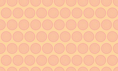 Zarif pastel şeftali ve soluk turuncu tekrarlayan geometrik desen. İnce güneş patlaması tasarımı rahatlatıcı bir retro titreşim yaratır, markalaşma, web siteleri veya tekstil tasarımı için mükemmeldir..